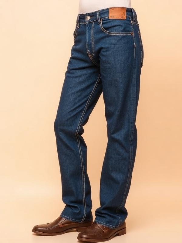 Calça Jeans Denim Masculina de Corte Reto